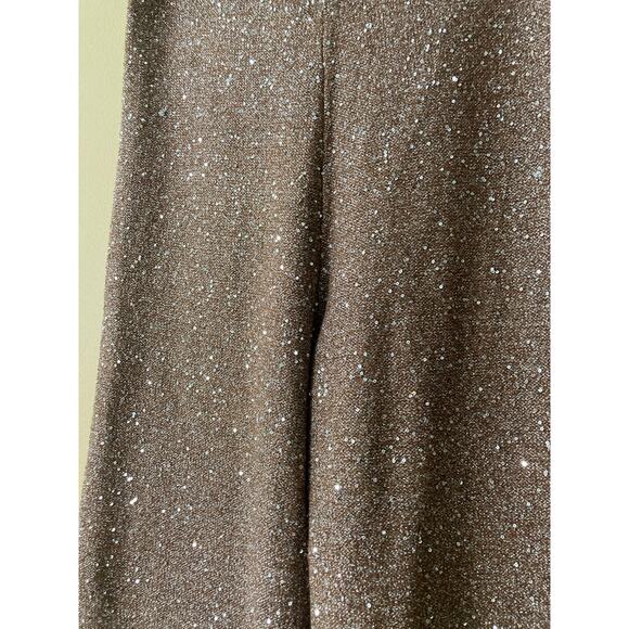 NWT Hugo Boss Womens Gold Glitter Knit Pants Sz L . Lurex - Picture 4 of 12